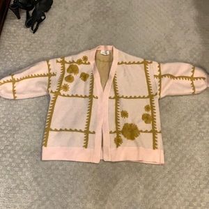 Anthropologie Pink Marigold Cardigan Sweater O/S